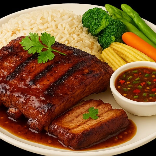 Heat-Glazed Pork Ribs Platter.